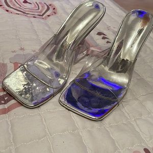 Clear & Silver Heel sandal